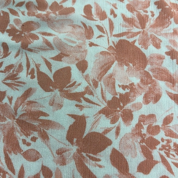 Adrienne Vittadini Peach/White Floral Cropped Boxy Flutter Sleeve Boho Rayon 2X - Picture 8 of 9